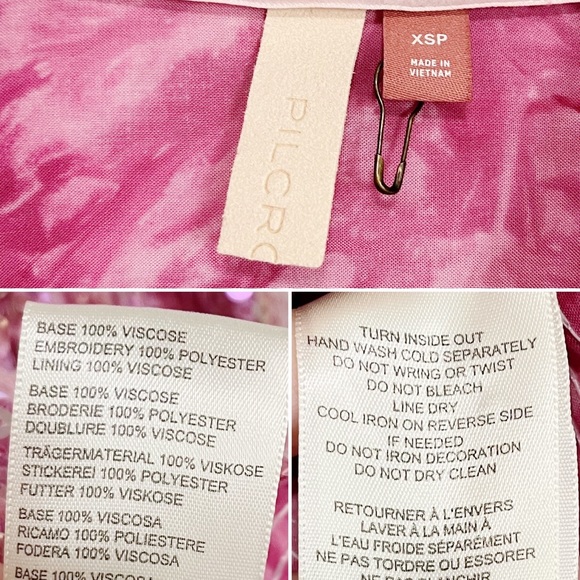 BOGO! Anthroppologie Pilcro Sequined Button Front Blouse Pink XS Petite - Picture 10 of 12